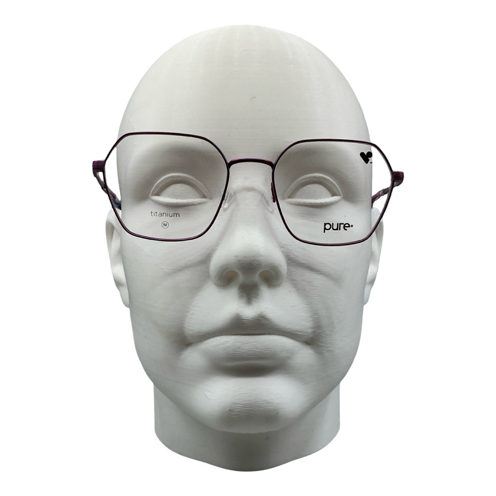 Pure P-5028 651 Berry Titanium Eyeglasses Frames‎ 52-19-140 Hexagon Purple